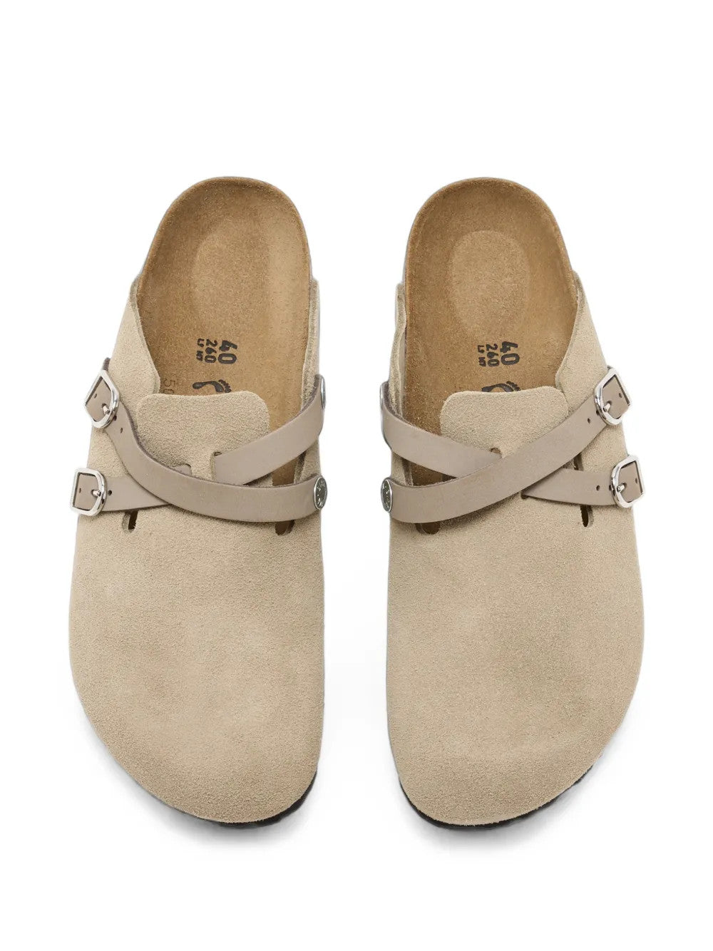 Tan sandals, front view