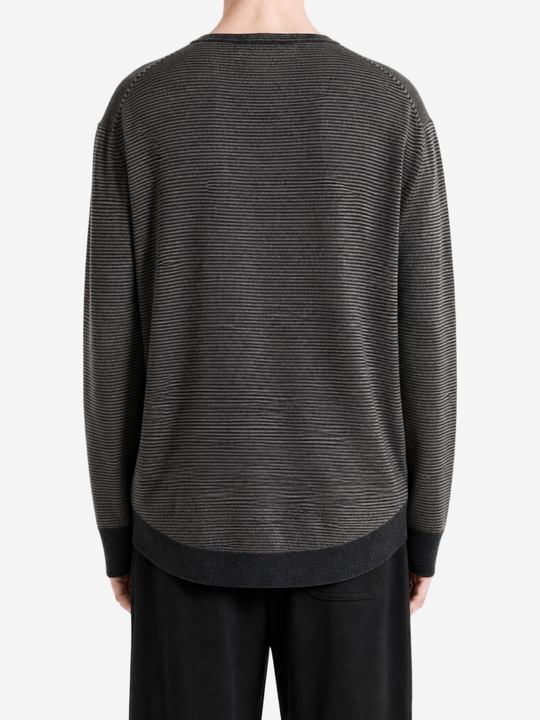 Grey knitwear, full body view