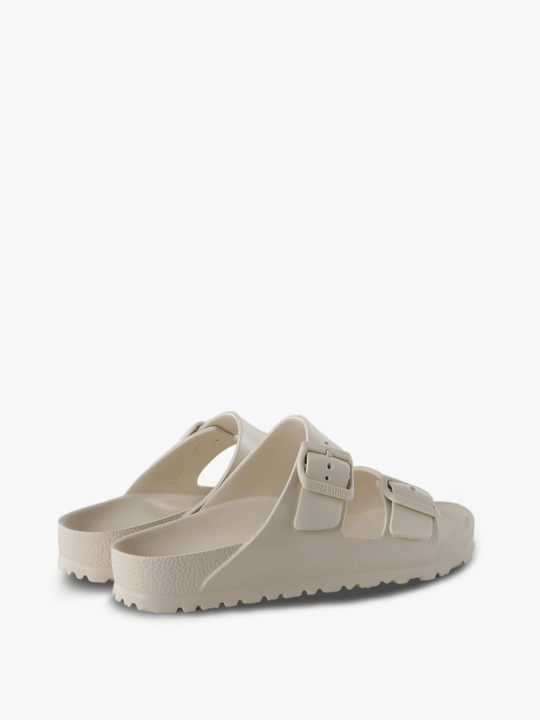 Tan sandals, side view