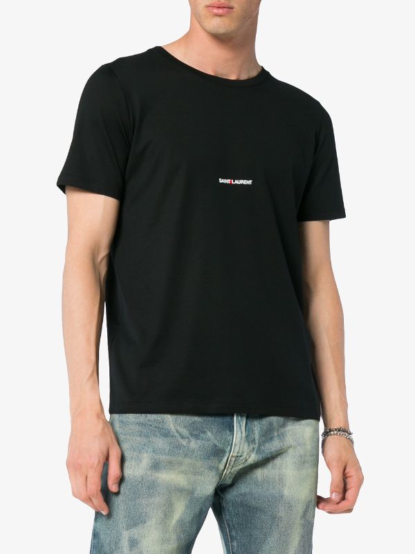 SAINT LAURENT - Men Logo Crew Neck T-shirt