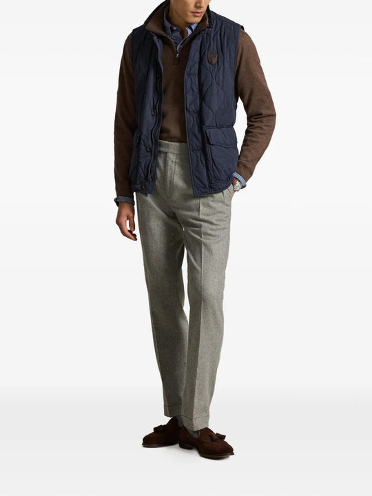 Brown knitwear, full body view