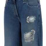 Close up of blue jeans,showing texture of the cotton fabric