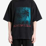 Black t-shirt, full body view