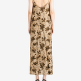 Tan dress, full body view
