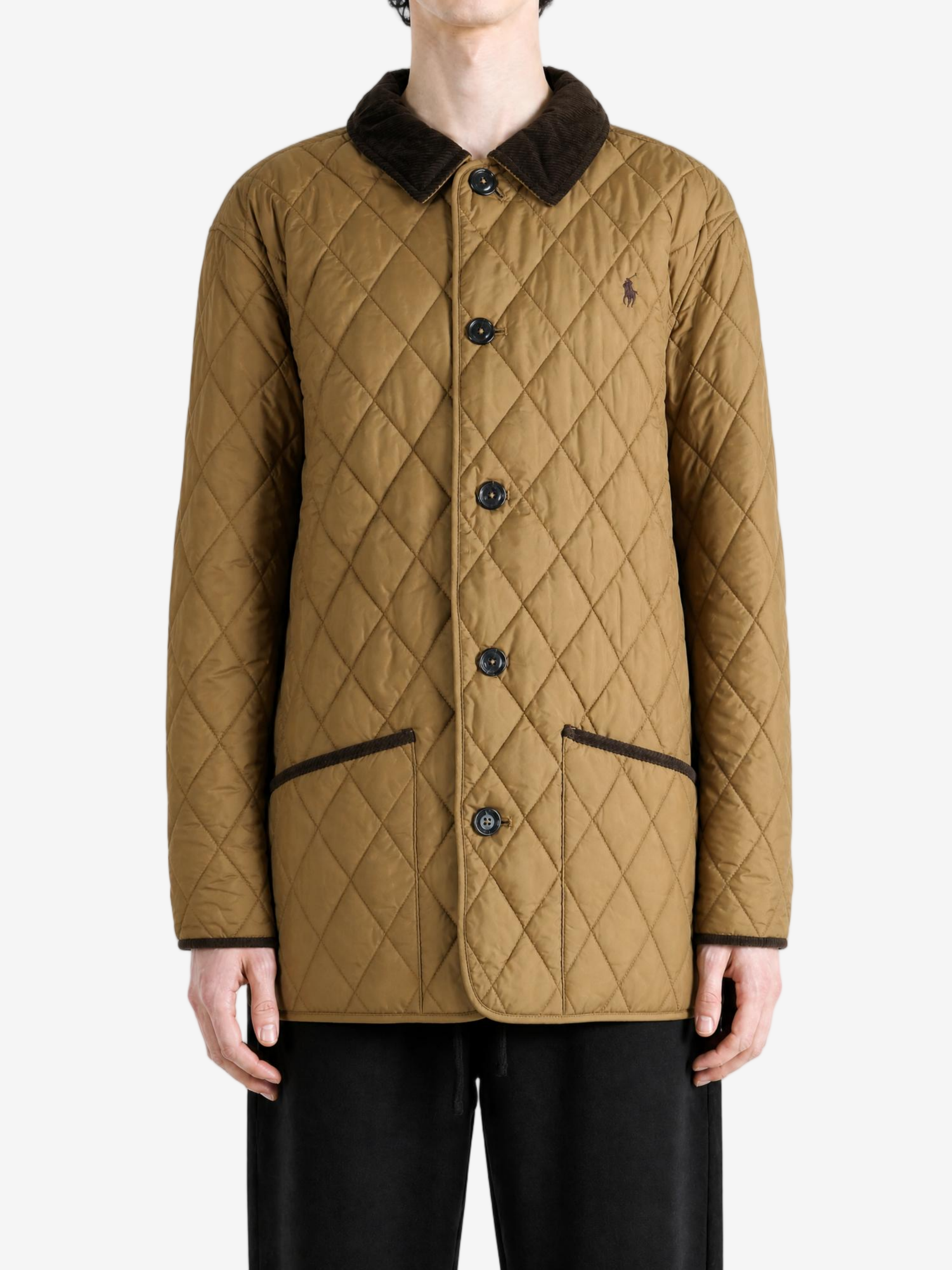 Tan jacket, full body view