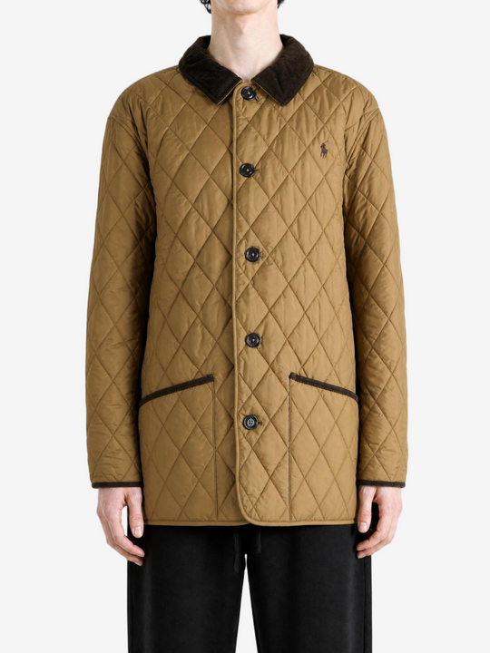 Tan jacket, full body view