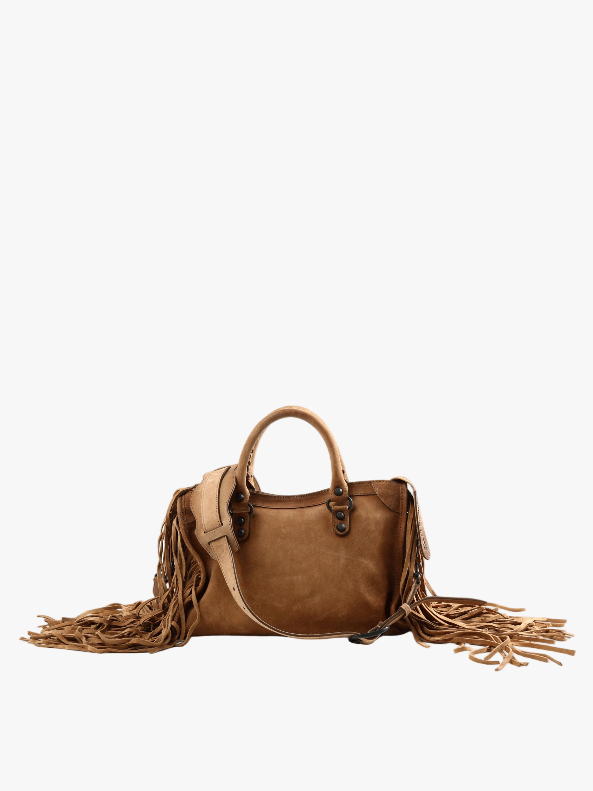 Tan bag, front view