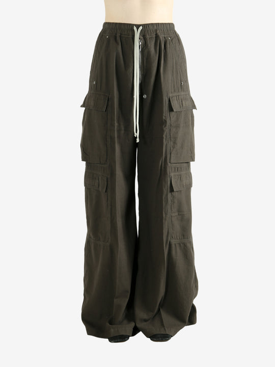 Brown pants worn by a person, showing the pants's fit