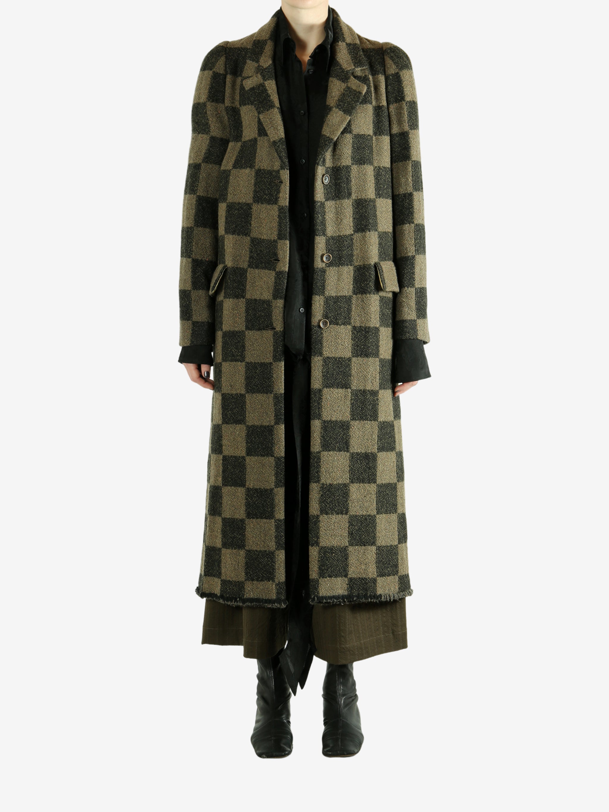 Brown coat, full body view