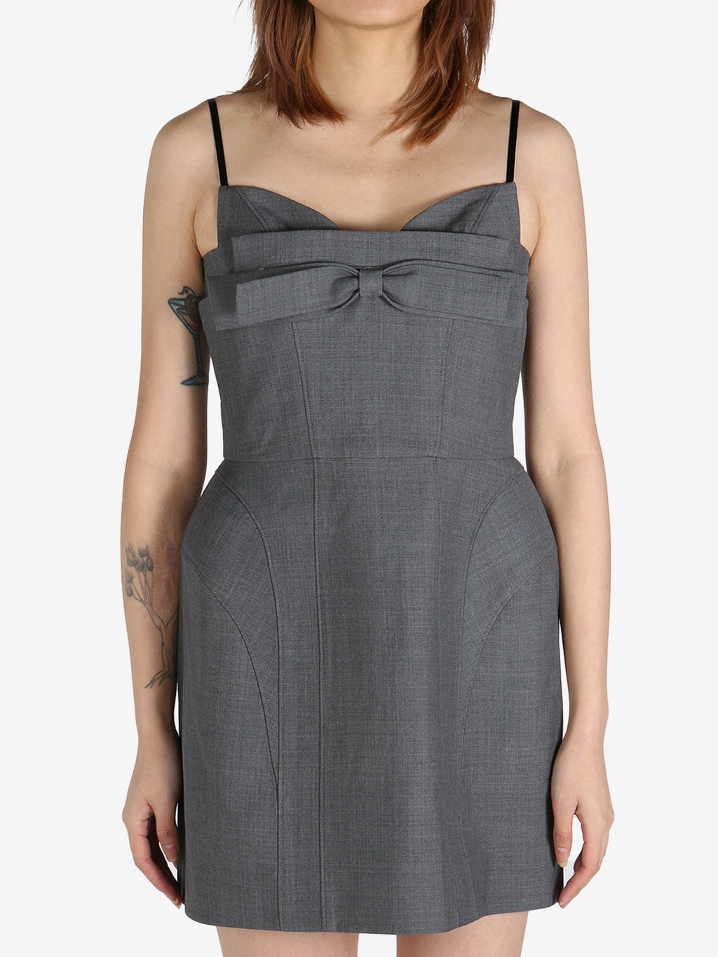 SHUSHU/TONG - Women Sling Dress with Double Bow Detail