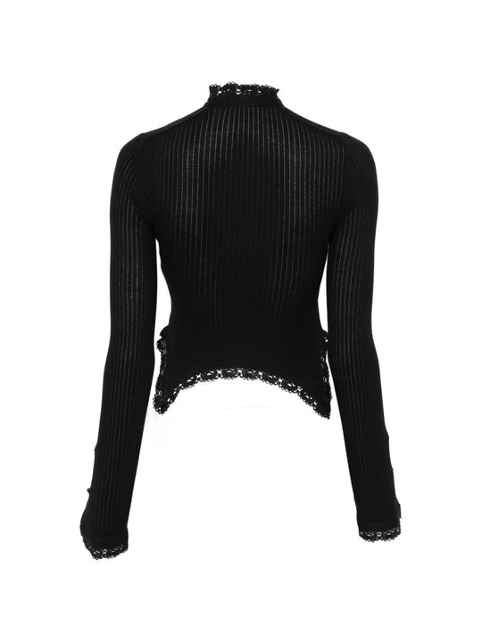Black top, back view
