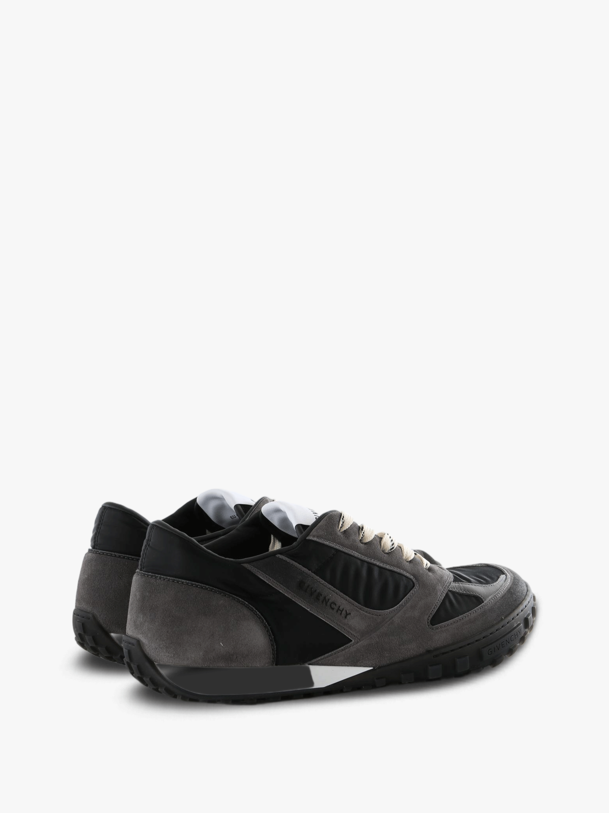 Grey shoes, back view