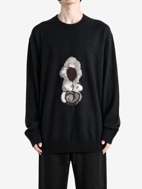 Black knitwear, full body view