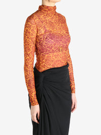 DRIES VAN NOTEN - Women Mesh Print Turtleneck Top