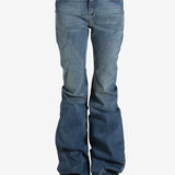 RICK OWENS DRKSHDW - Women Denim Bias Bootcut Jeans