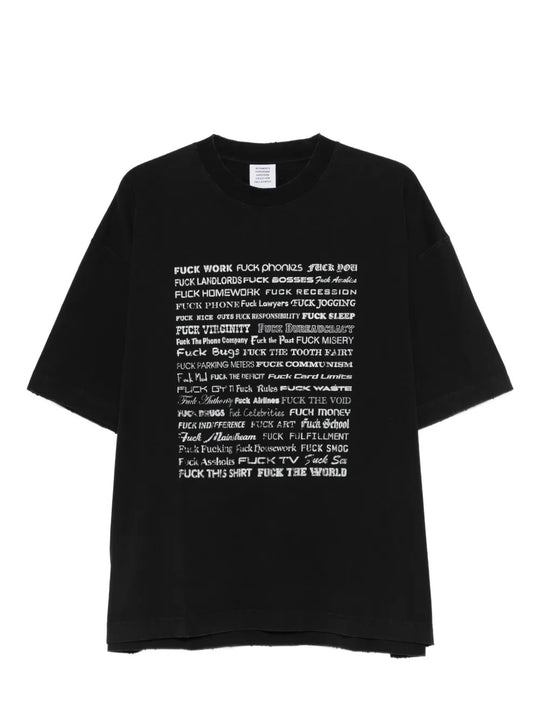Black t-shirt, front view