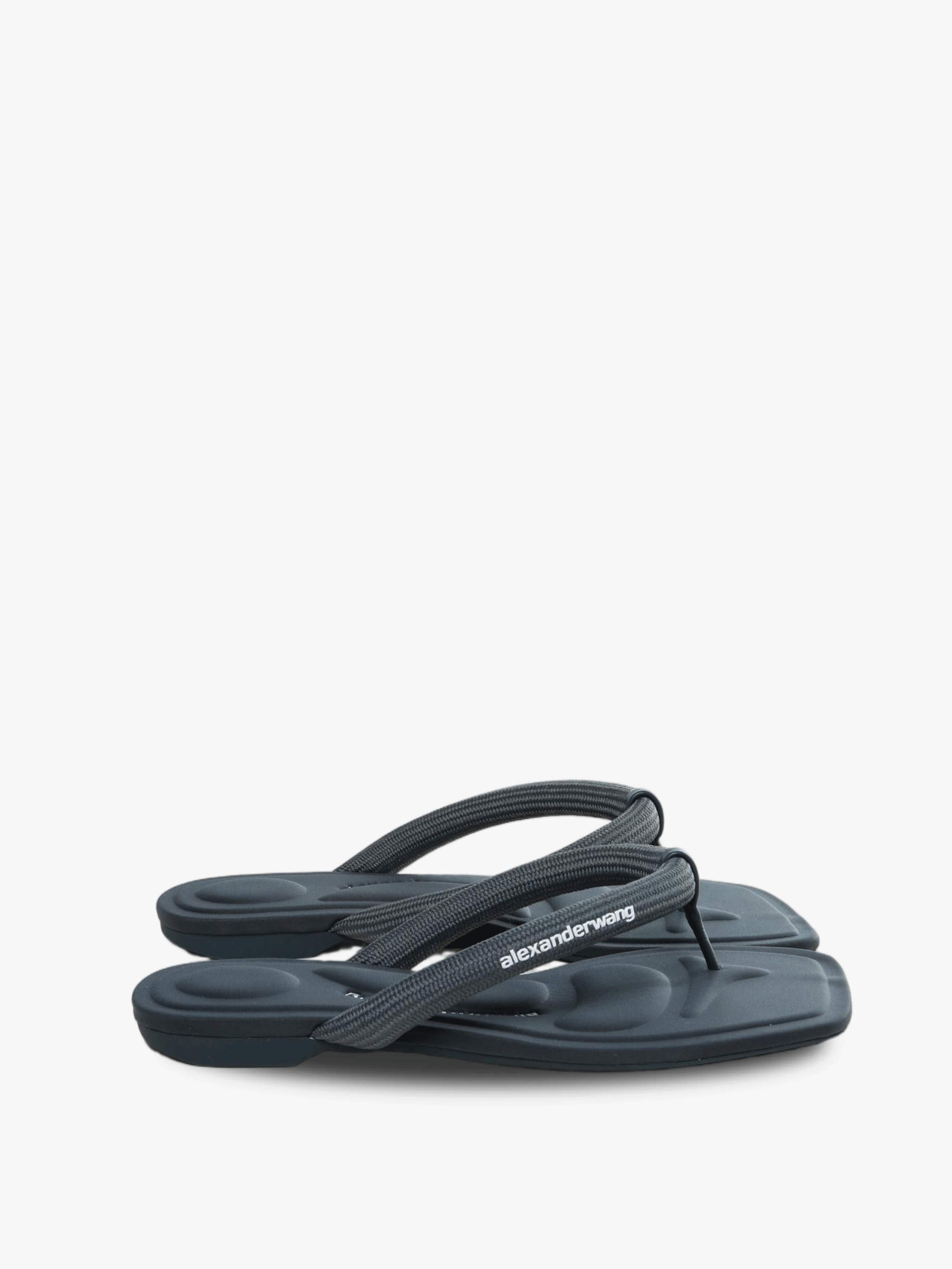 Grey sandals, front view