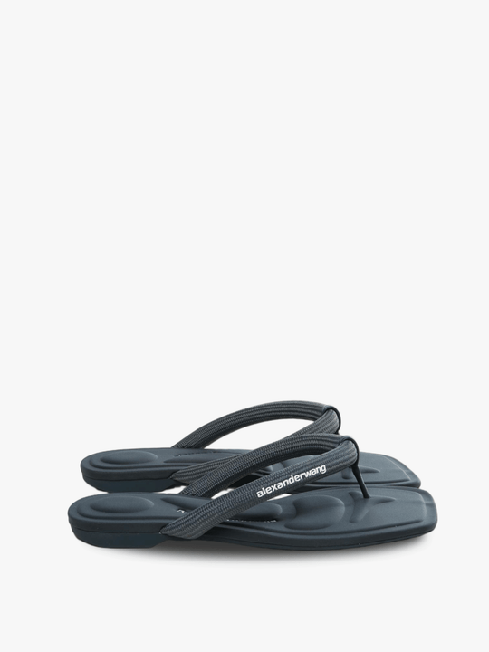 Grey sandals, front view