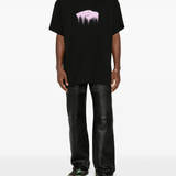 Black T-shirt , full body view