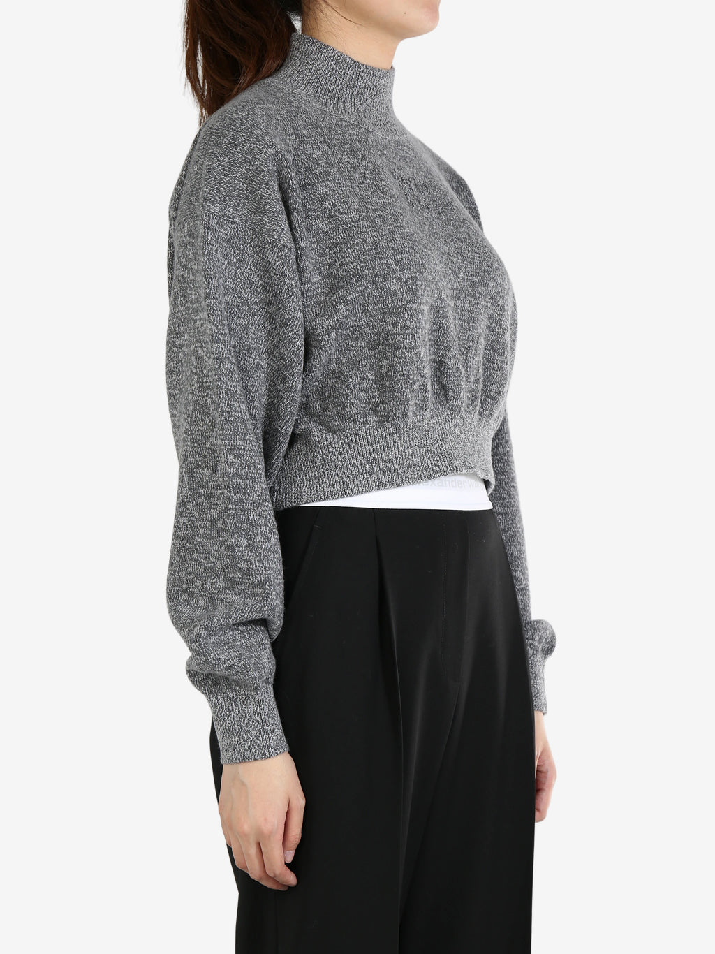 T BY ALEXANDER WANG - Women LS Turtleneck Pullover With Embossed Logo