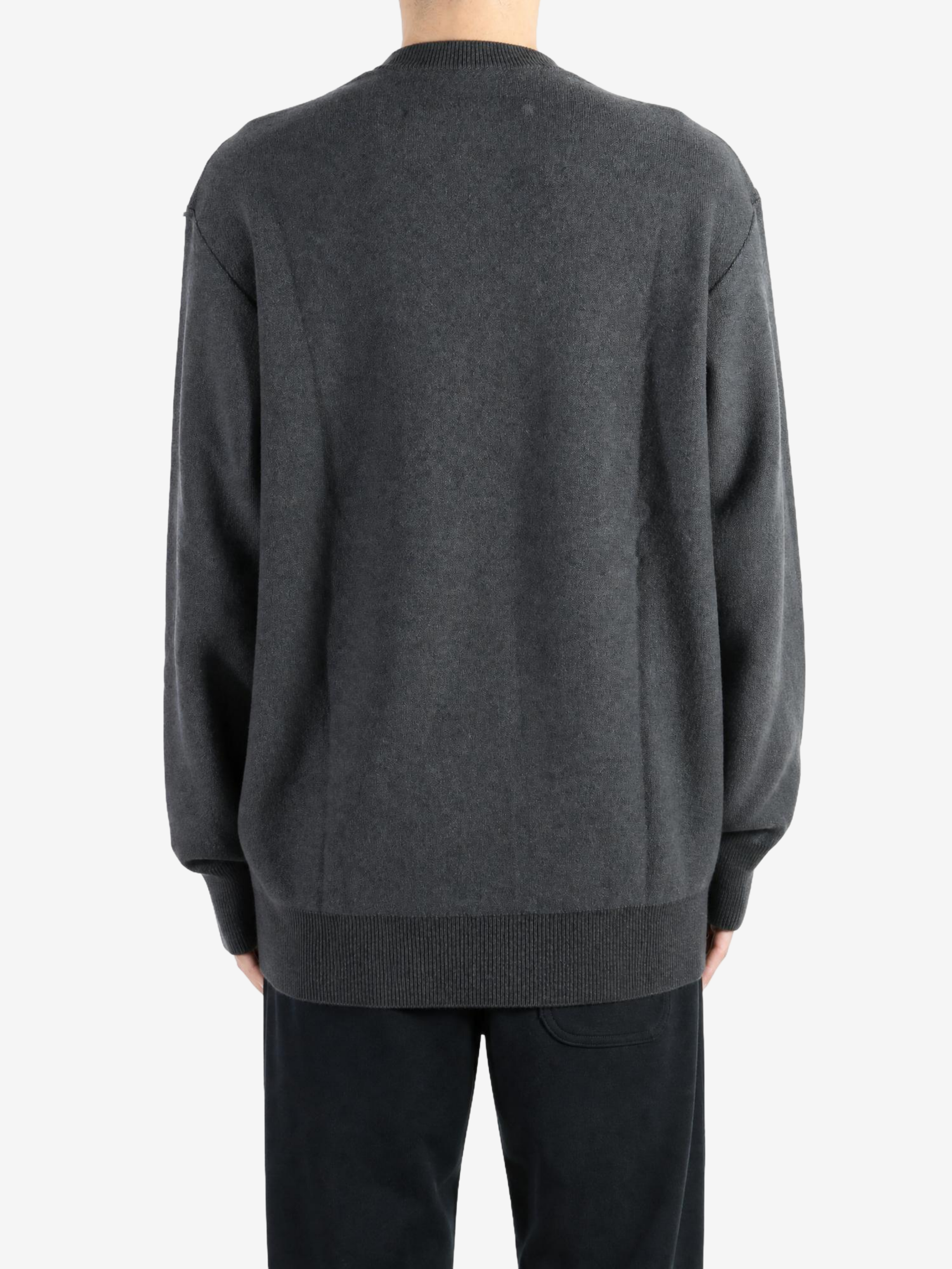Grey knitwear, full body view