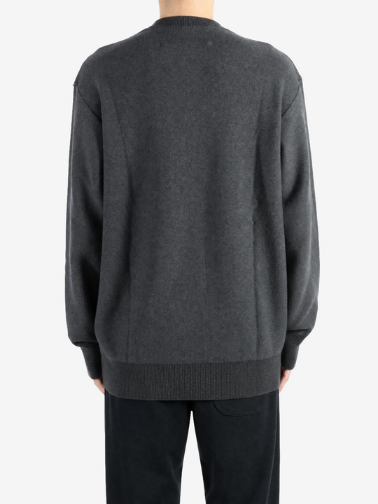 Grey knitwear, full body view