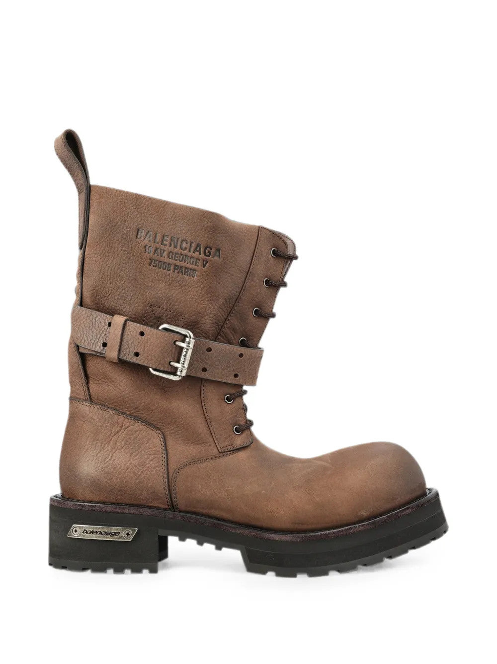 Brown boots, side view
