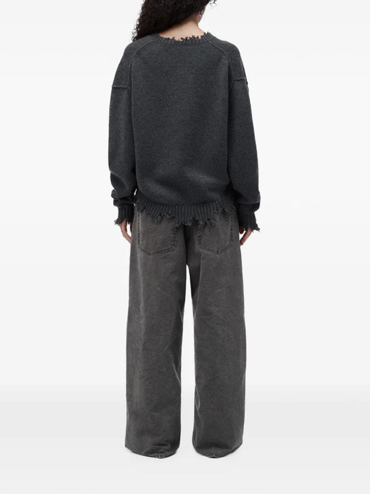 Grey knitwear, front view