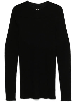 RICK OWENS - Men Ribbed Round Neck Sweater