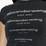 ALEXANDER WANG - Women Hotfix Gradient Logo Fitted Tee
