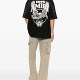 Black t-shirt, full body view