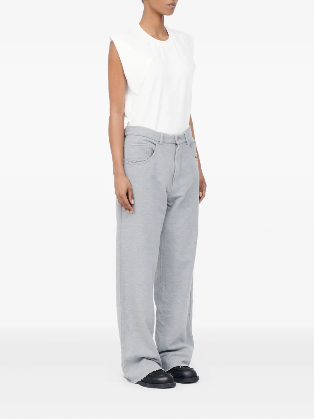 Grey  pants,full body view