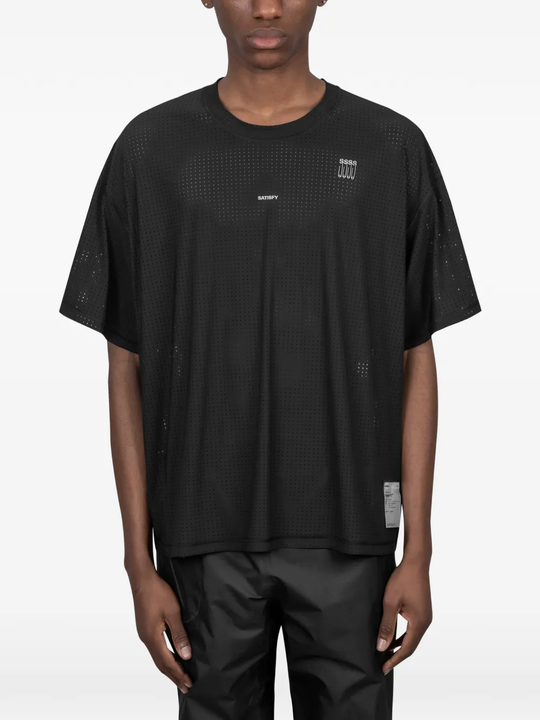 Black t-shirt, full body view