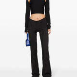 OFF WHITE - Women Sleek Long Sleeve Crop Top