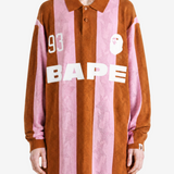 A BATHING APE - Men Sta Stripe Pattern Jacquard Multi Logo Relaxed Fit Long Sleeve Tee