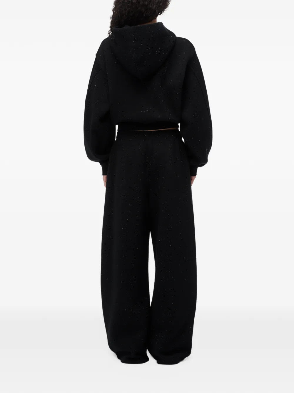 Black hoodie, full body view
