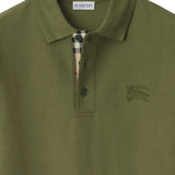 Close up of Green top, showing texture of the 100% cotton fabric