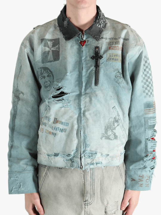 Grey jacket worn by a person, showing the jacket's fit