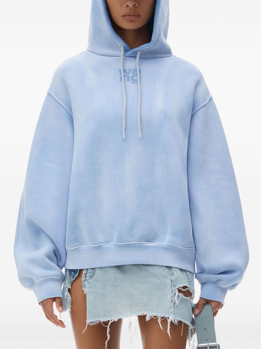 T BY ALEXANDER WANG - Women Essential Terry With Puff Paint Logo Hoodie