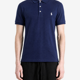 Navy t-shirt, full body view