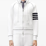 White hoodie, full body view