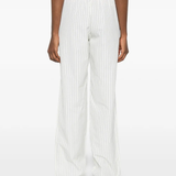 White pants worn by a person, showing the pants fit