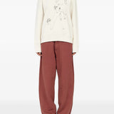 Tan knitwear, full body view