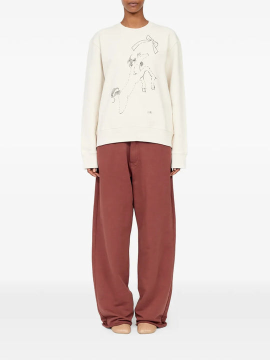 Tan knitwear, full body view