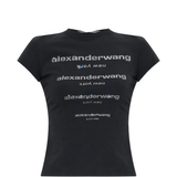 ALEXANDER WANG - Women Hotfix Gradient Logo Fitted Tee