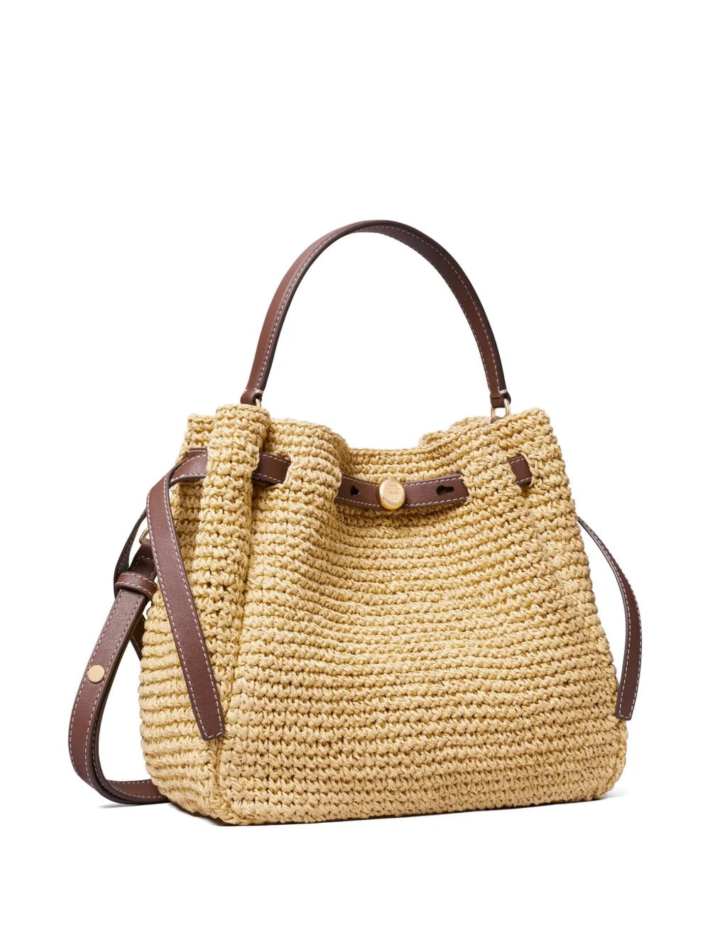 Tan bags, side view
