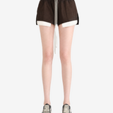 Brown shorts, full body view
