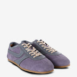 Purple sneakers, side view