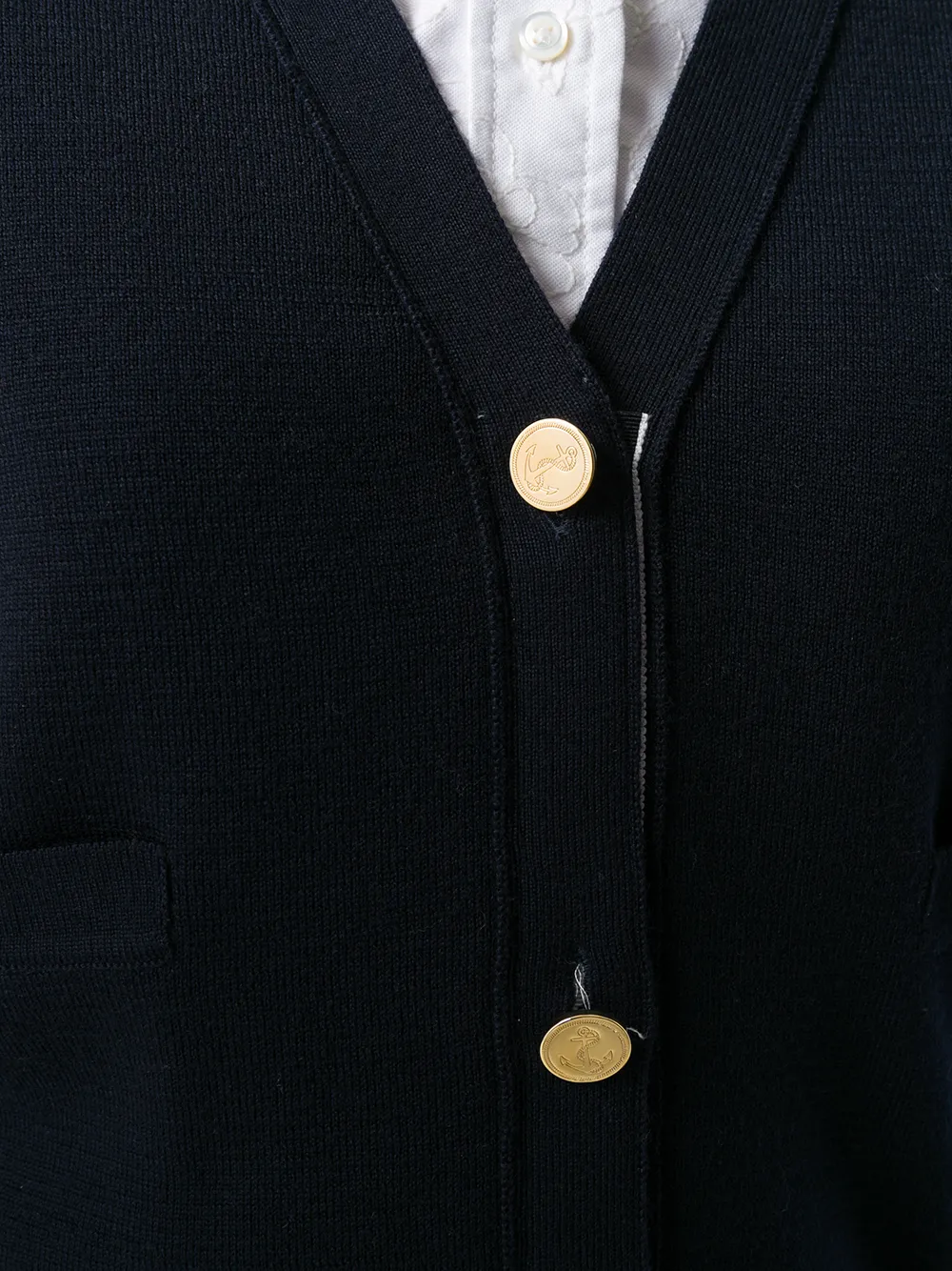 Navy knitwear, front view