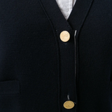 Navy knitwear, front view